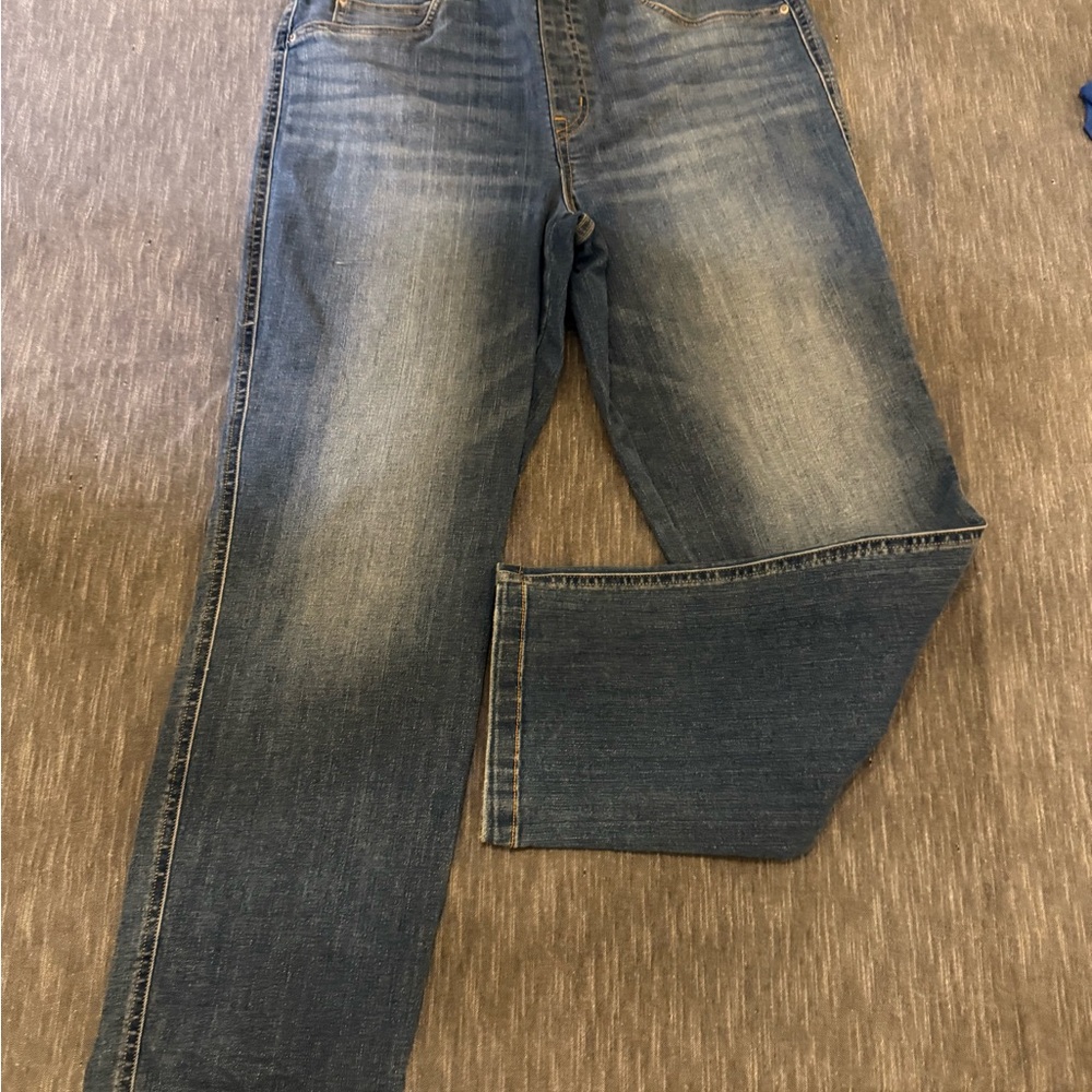 SPANX women's Straight Fit Jeans in Faded Blue